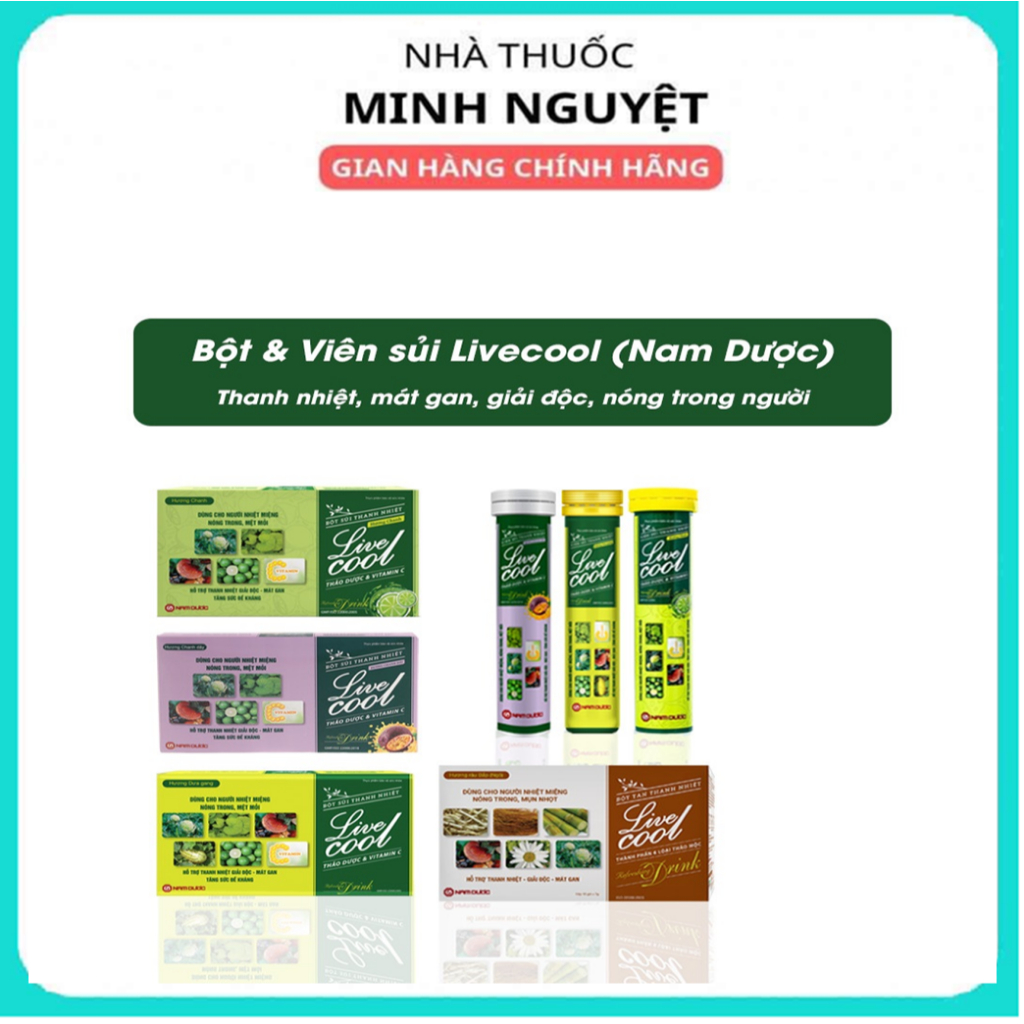Bột sủi thanh nhiệt giải độc Livecool / Live Cool các vị (Hộp 10 gói)