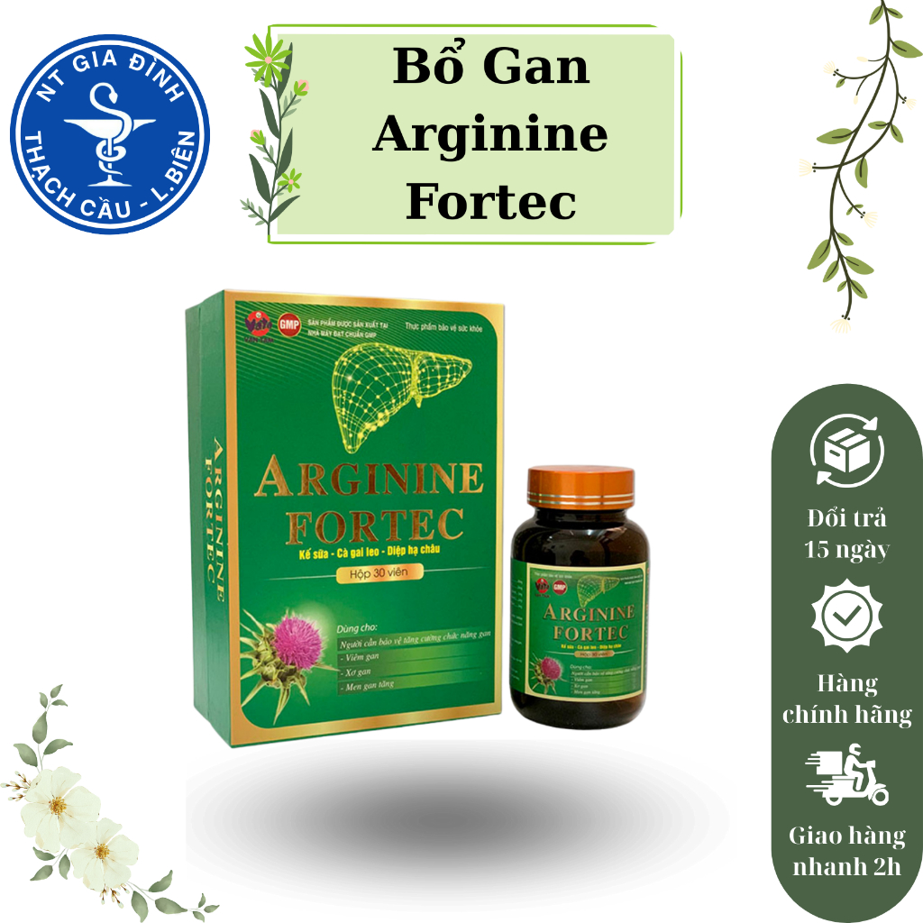 Bổ Gan Arginine Fortec – Thanh Nhiệt, Giải Độc, Bảo Vệ Gan Mạnh Mẽ