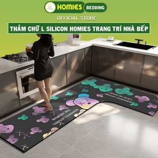  Thảm Lau Chân Nhà Bếp HOMIES Bedding & Décor Chữ L Cao Cấp Siêu Thấm Nước Dễ Dàng Vệ Sinh - Chống Trơn Trượt 