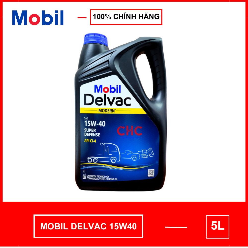 Dầu nhớt xe ô tô Mobil Delvac 15W40 CI4, phù hợp xe ôtô chạy dầu Huyndai, Ford ranger, BT50, Hilux (