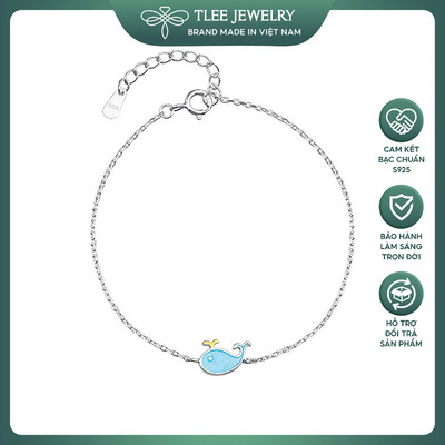 Lắc tay bạc nữ TLEE cá voi xanh xinh xắn TLEE JEWELRY LT0233