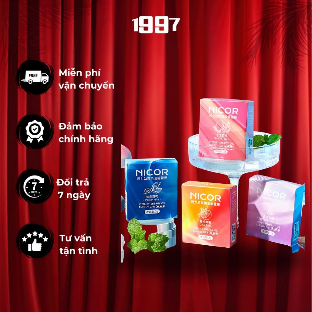 Ống Hít Mũi NICOR 2 Đầu Hương Trái Cây Giảm Nghẹt Mũi Nhanh Chóng Thông Mũi & Dễ Thở
