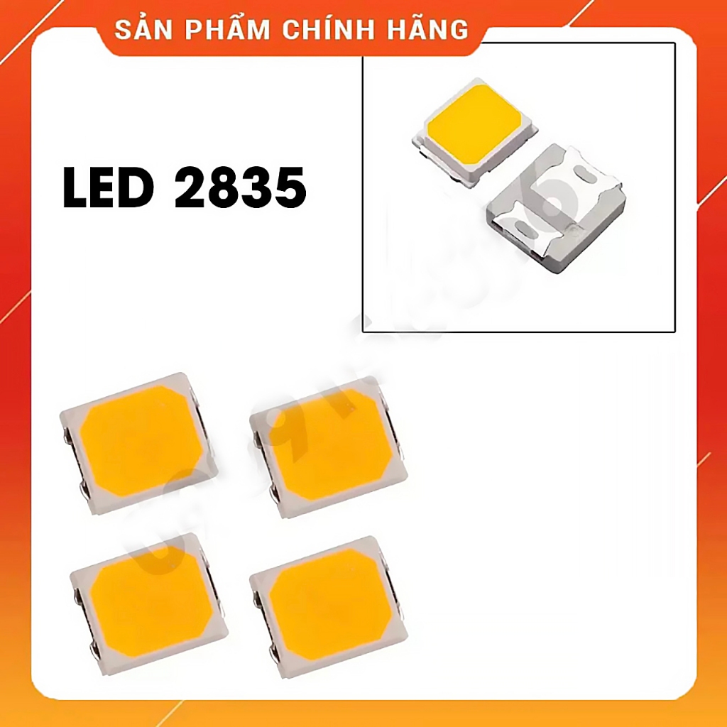Mắt Led 2835 (combo 100 hạt) / Điện 3V 6V 9V