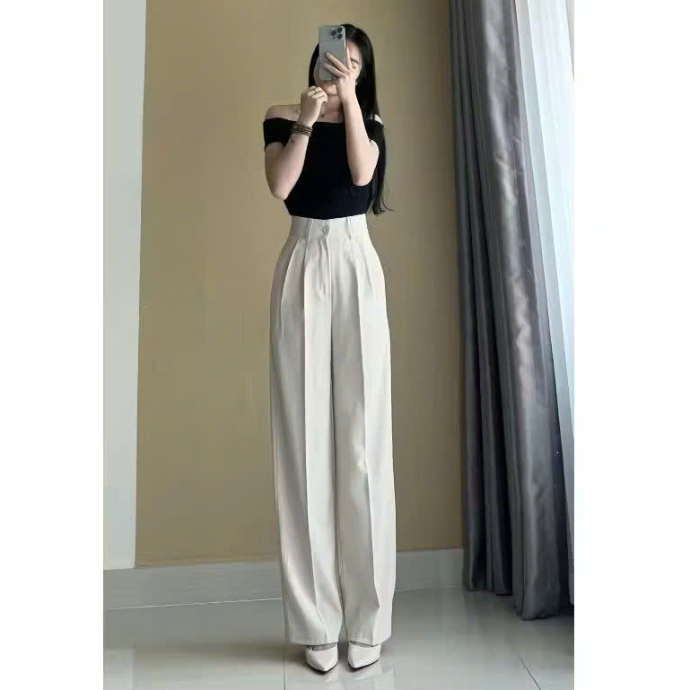 [95cm-100cm-105cm- Gol Nhật] Quần Tây Ống Suông Rộng Lưng Cao Chất Gol Nhật Nhiều Màu, Quần Suông Nữ rũ mượt Okélla | BigBuy360 - bigbuy360.vn
