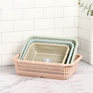 Rổ nhựa đựng đồ nhà bếp, rổ đựng đồ gia đình kiểu dáng đốt trúc chất liệu nhựa Việt Nhật an toàn Đức Huỳnh DN427