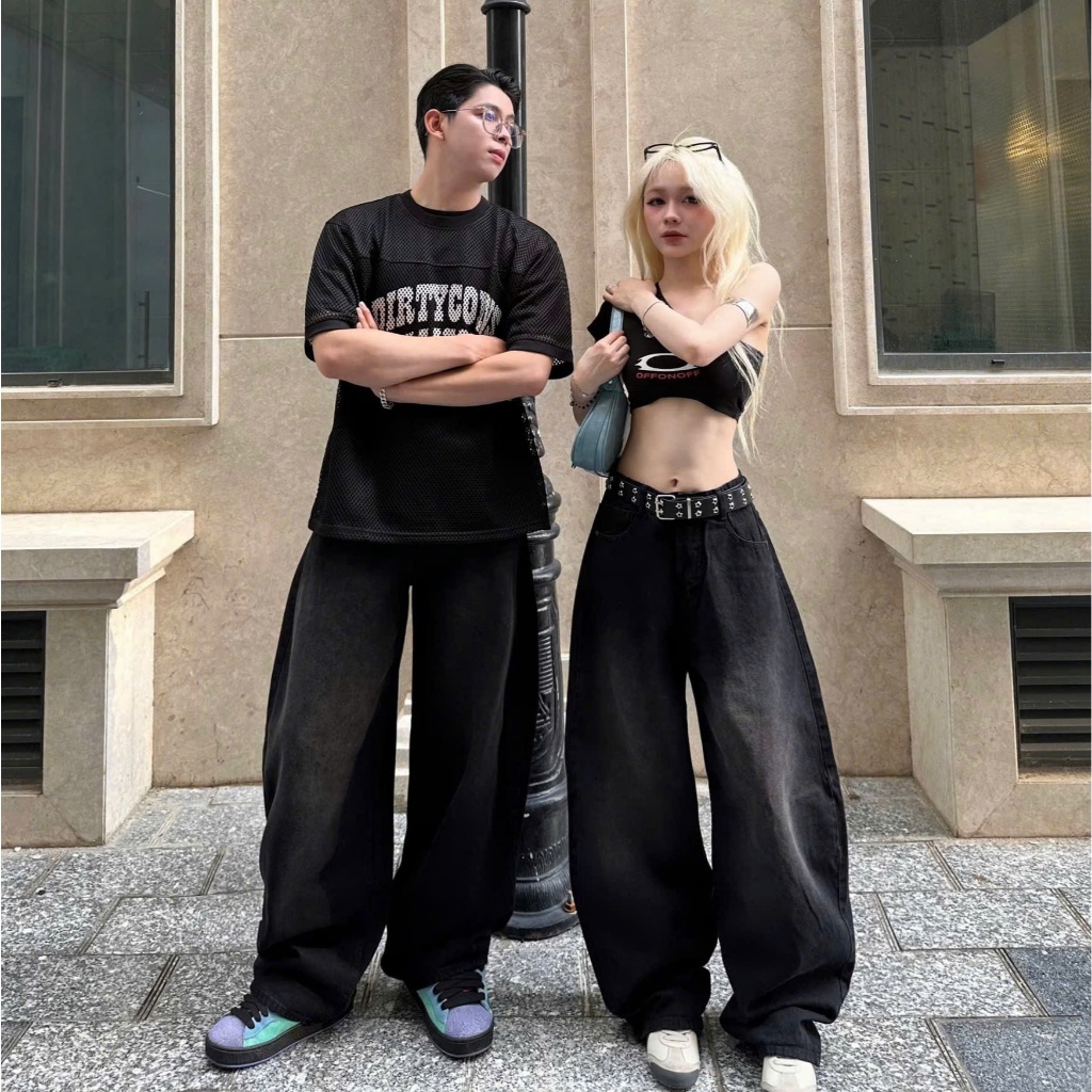 Quần Jeans COTTON NORMAL NQ30 Ống Rộng Thụng Cạp Cao Nam Nữ Unisex (KHÔNG XÙ LÔNG) | BigBuy360 - bigbuy360.vn