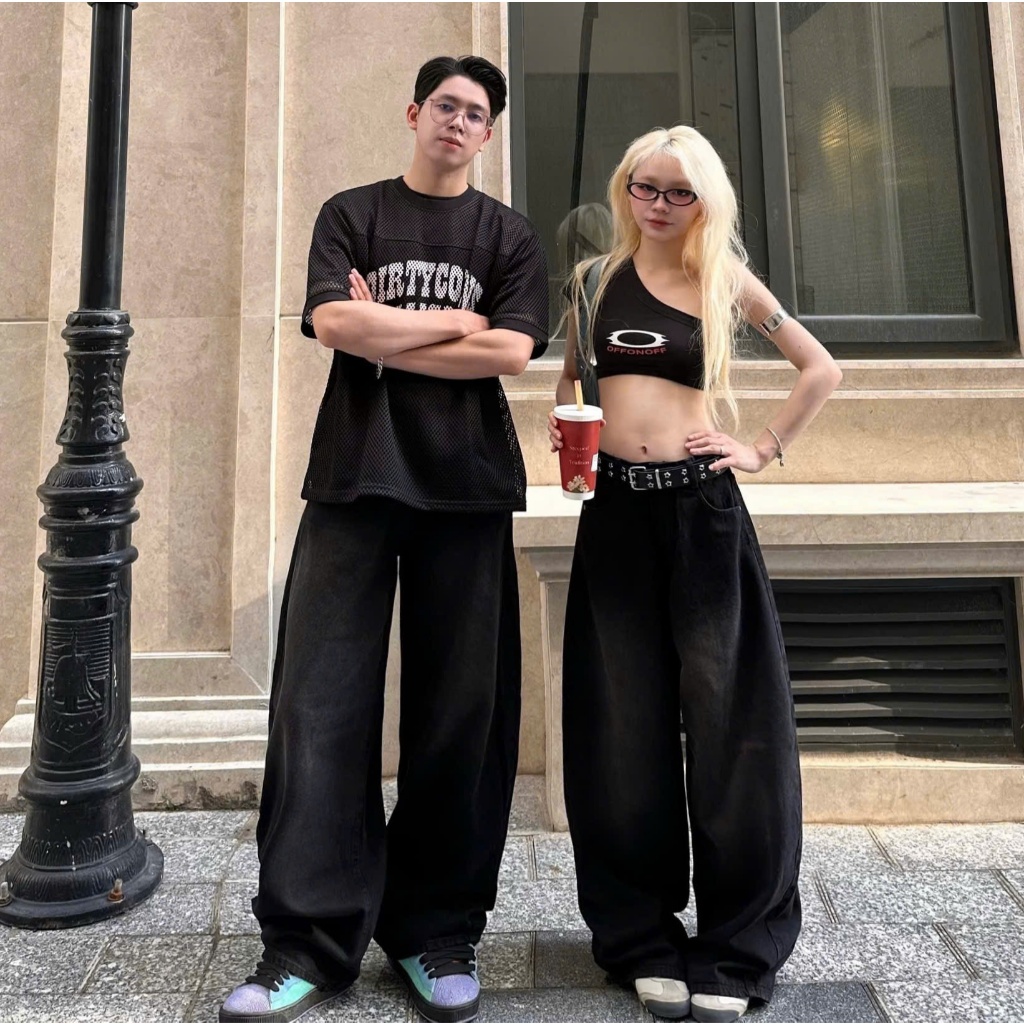 Quần Jeans COTTON NORMAL NQ30 Ống Rộng Thụng Cạp Cao Nam Nữ Unisex (KHÔNG XÙ LÔNG) | BigBuy360 - bigbuy360.vn