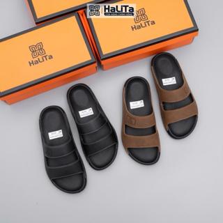 [Dép Công Thái Học] Dép Da Bò HaLiTa - Bản Hai Quai Nâng Cấp Da Bò Cao Cấp - Đế Cao Su Nhám Chống Trơn Trượt