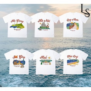 {GIÁ SỈ}  Áo thun địa danh unisex nam nữ áo thun DU LỊCH cotton form OVERSIZE vải mỏng, mát, thích hợp mặc nhóm