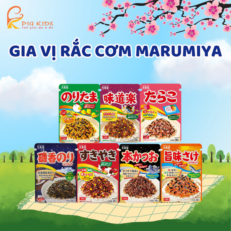 Gia Vị Rắc Cơm Marumiya Nhật Bản, Rắc Cơm Đủ Vị Cho Bé Thơm Ngon Giàu Dinh Dưỡng