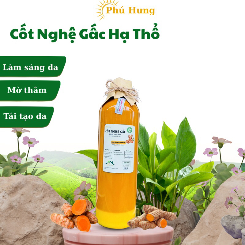 Cốt Nghệ Gấc Hạ Thổ Thoa Mặt Làm Sáng Da, Mờ Thâm Nám Sau Sinh 500ml