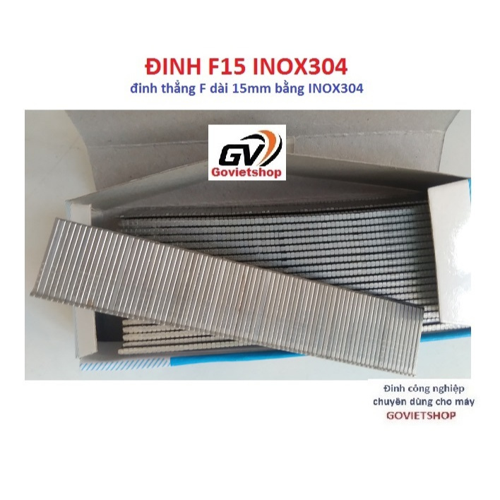 Đinh F15 inox 304 - đinh thẳng F chiều dài 15mm bằng inox304