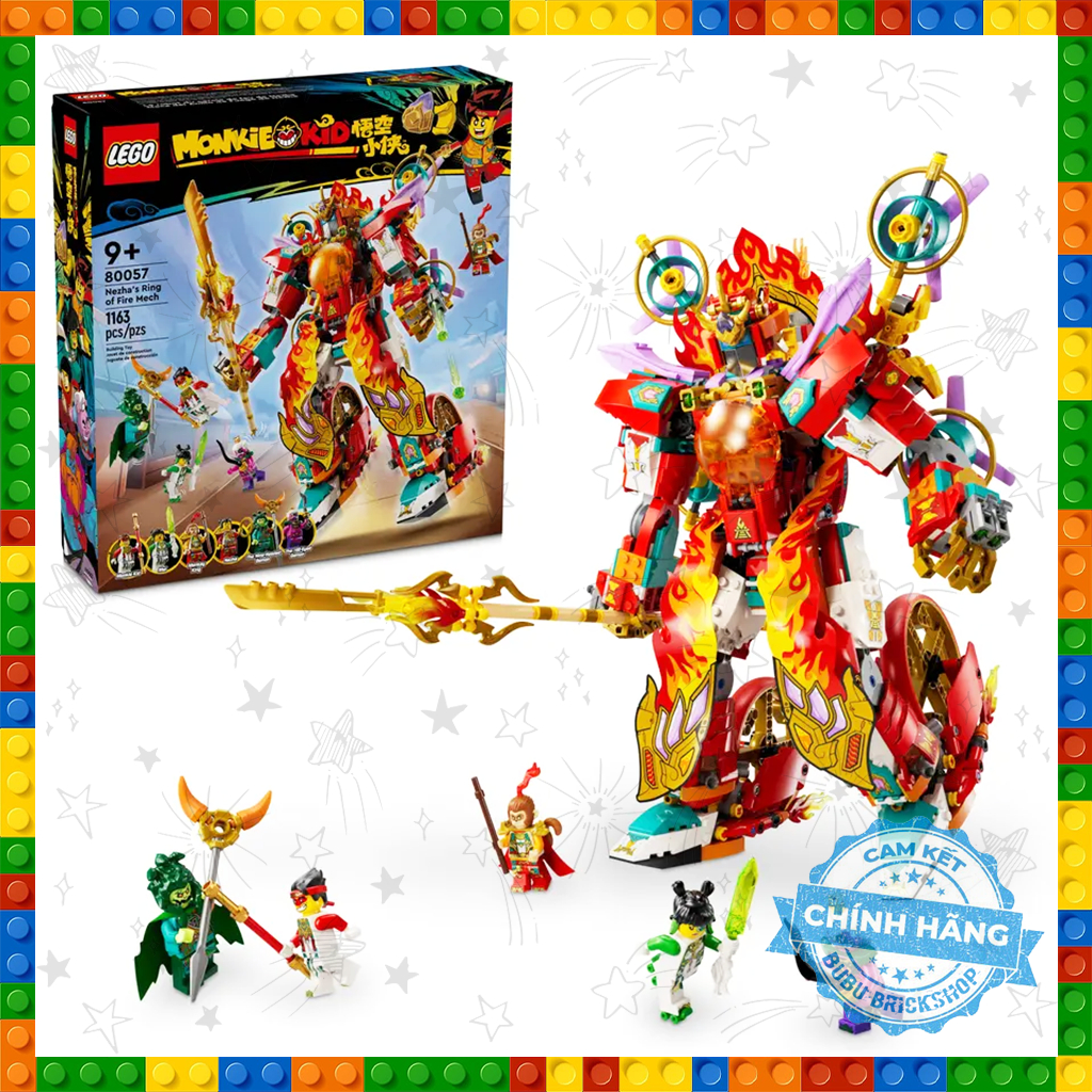 Lego Monkie Kid 80057 - Nezha's Ring of Fire Mech - Bộ xếp hình Lego Robot lửa của Nezha
