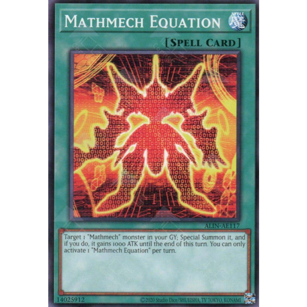 [KW2 Yugioh] [EN-AE] Thẻ bài ALIN-AE117 Mathmech Equation – Common