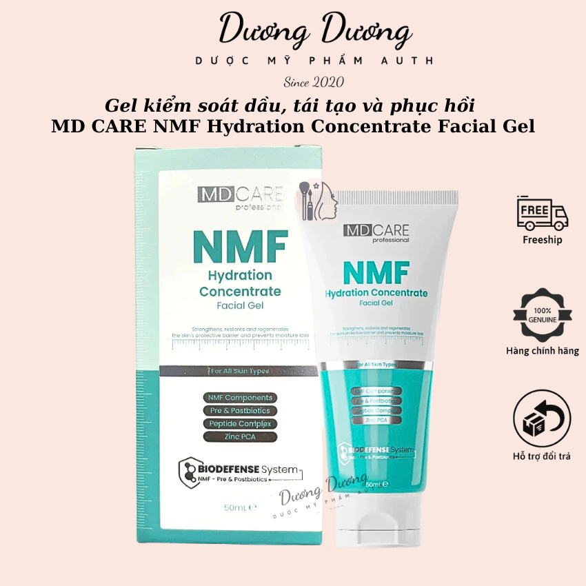 Gel kiểm soát dầu, tái tạo và phục hồi MD CARE NMF Hydration Concentrate Facial Gel 50ml