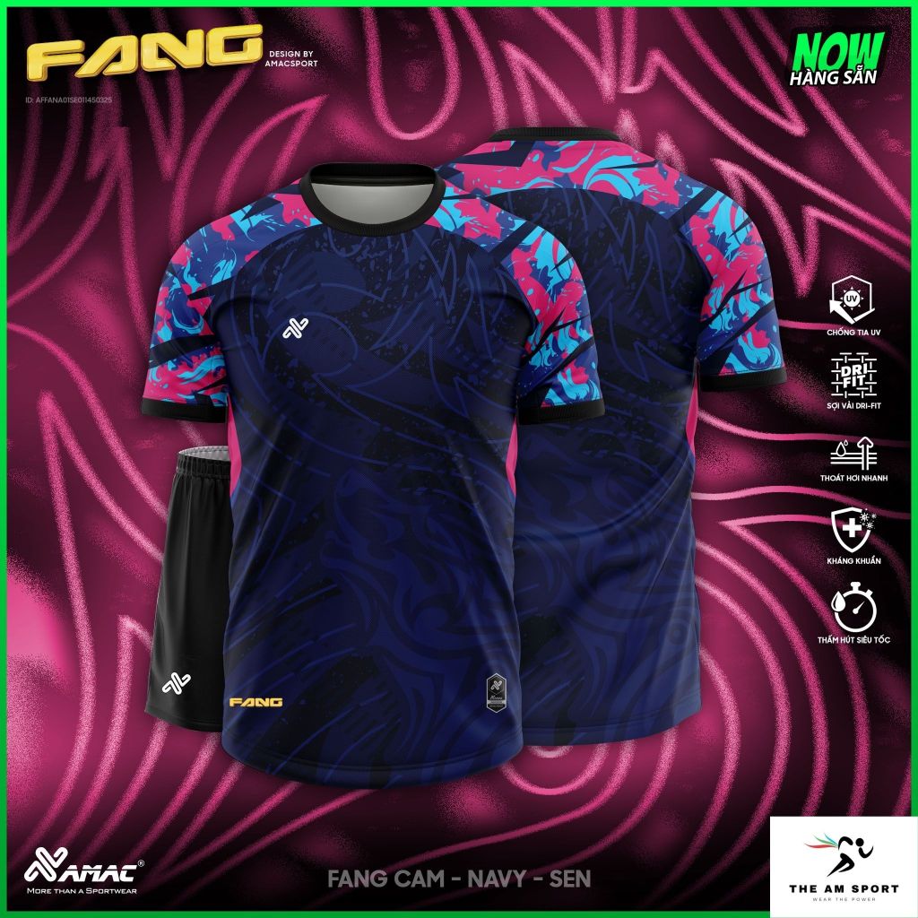 [In Tên & Số] Bộ Quần Áo Đá Bóng AMAC Fang - Thoáng Mát, Thấm Hút Tốt | The AM Sport