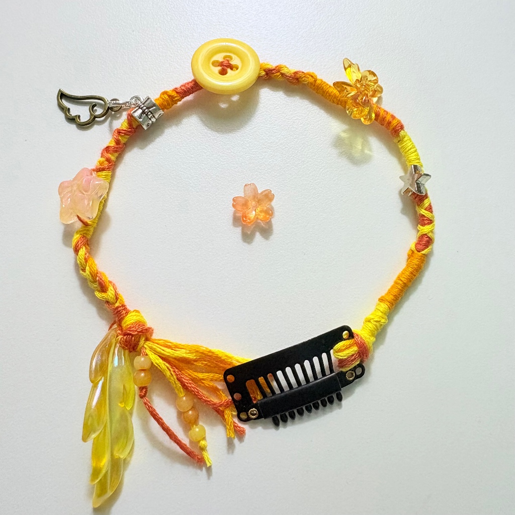Hairwrap tone cam vàng, hairclip, kẹp phụ kiện trang trí tóc