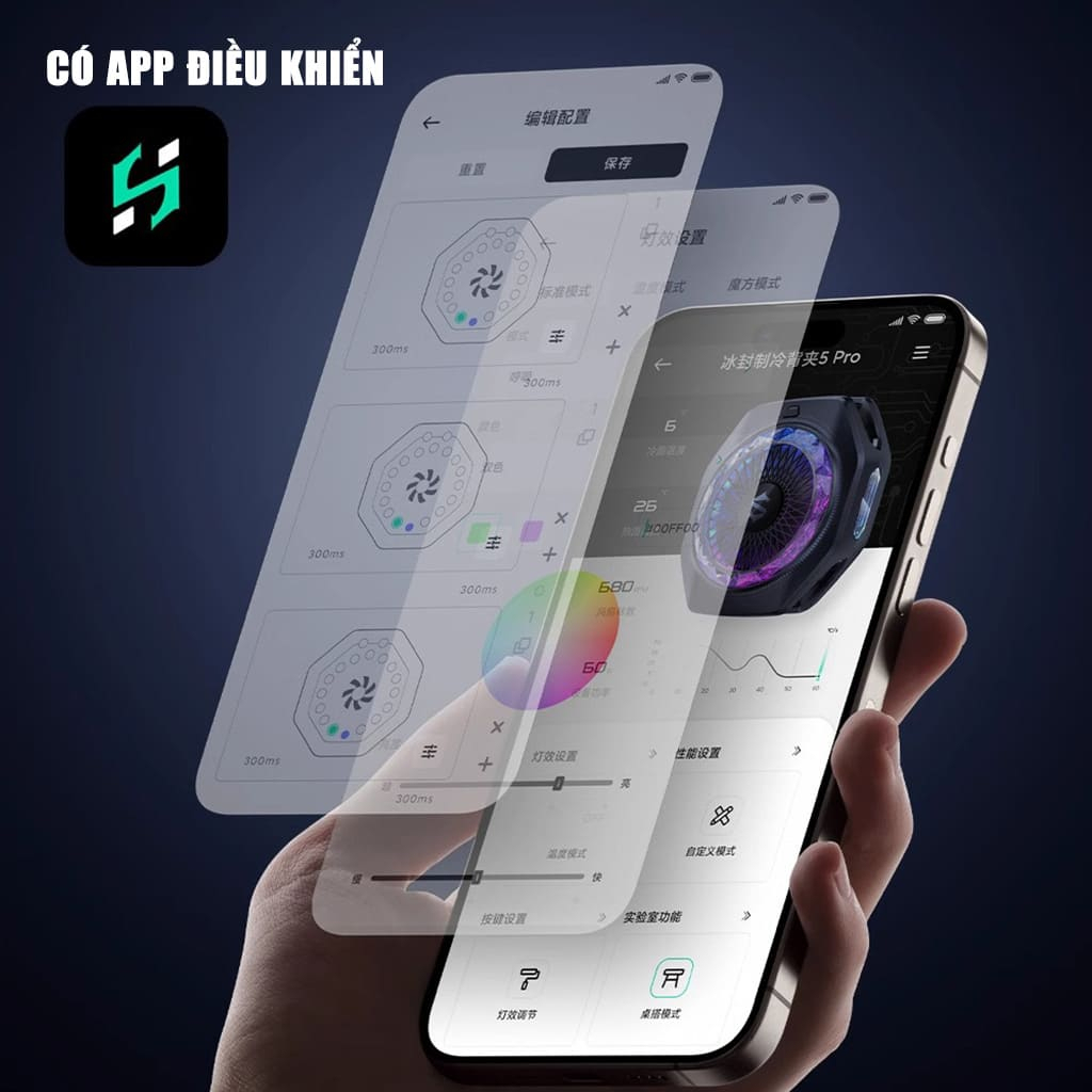 Quạt tản nhiệt gaming Black Shark 5 Pro CoolerFun, công suất 35W, App điều chỉnh Led RGB | BigBuy360 - bigbuy360.vn