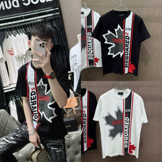 Áo phông nam nữ Premium Cotton PB in dải sọc chữ D2 logo lá phong nhũ kim tuyến dày dặn boy phố AP622P