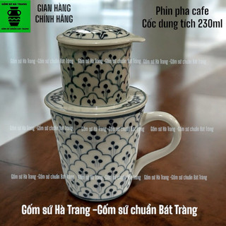 Phin pha cafe gốm sứ Bát Tràng vẽ vân mây