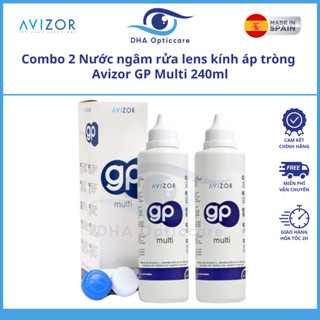  Combo 2 Nước ngâm rửa lens kính áp tròng Avizor GP Multi 240ml 