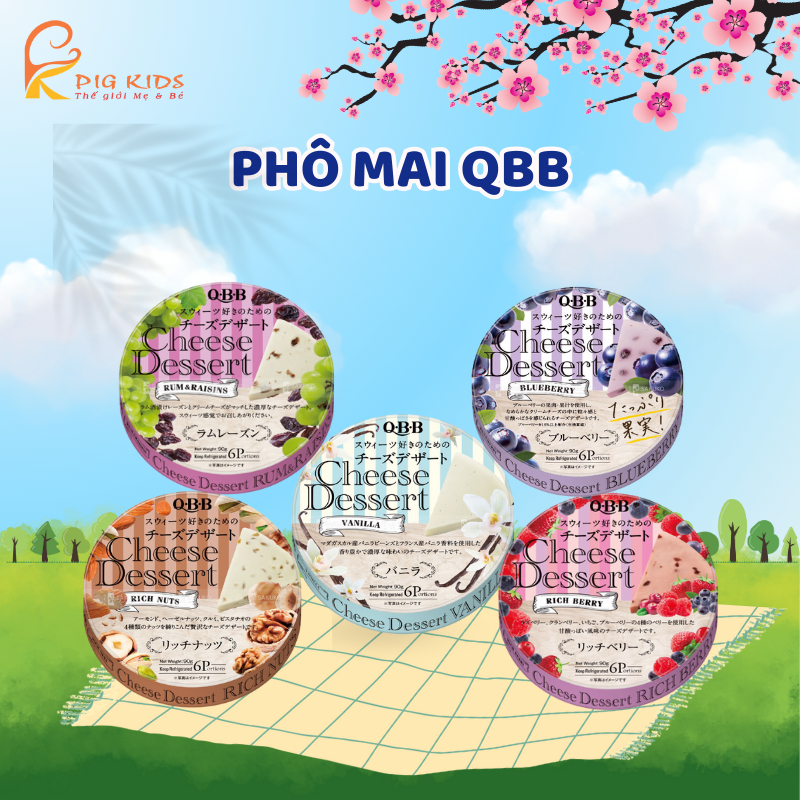 [Date mới] Phô Mai Nhật QBB -  Cheese Dessert - Emina Cho Bé 18m+ Tháng Ăn Dặm 90g