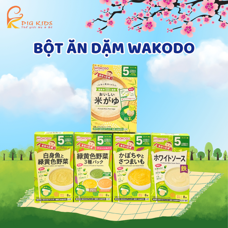 Bột Ăn Dặm Wakodo Nhật Bản Cho Bé 5m+