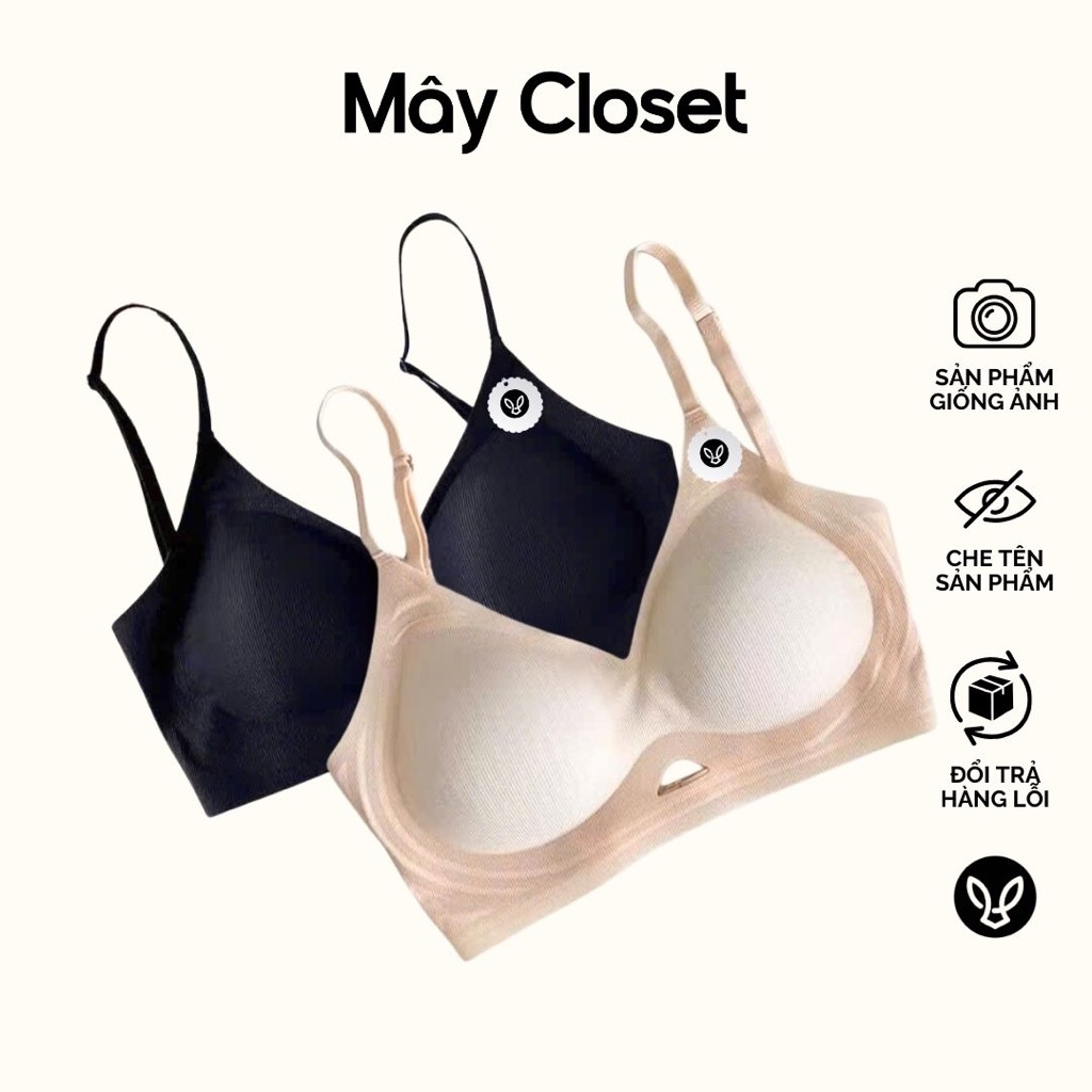 Áo lót su tàng hình, mút dày 3cm thoáng khí mặc hè không bí, nâng ngực tự nhiên – Mây Closet AS06