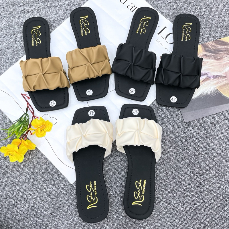  Dép Lê Quai Ngang NHÚN Dép Kẹp Xỏ Ngón DéP Shoes dép dép Lê Du Lịch dép nữ 