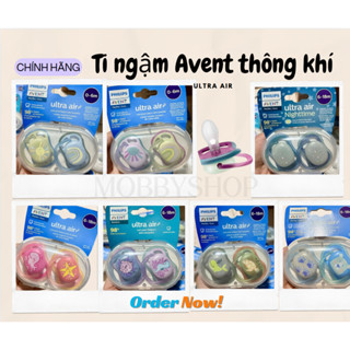 Ty Giả/Ti ngậm Avent Ultra Air Thông Khí Silicon Cho Bé 0-6m, 6-18m (tháng)