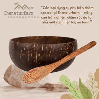 Bộ chén gáo dừa kèm muỗng Thenaturfarm [ Dụng cụ ăn uống và làm đẹp ]