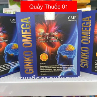 Bổ não Gingko Omega kết hợp omega 3 và coenzym q10- hoạt huyết dưỡng não- hộp 100 viên