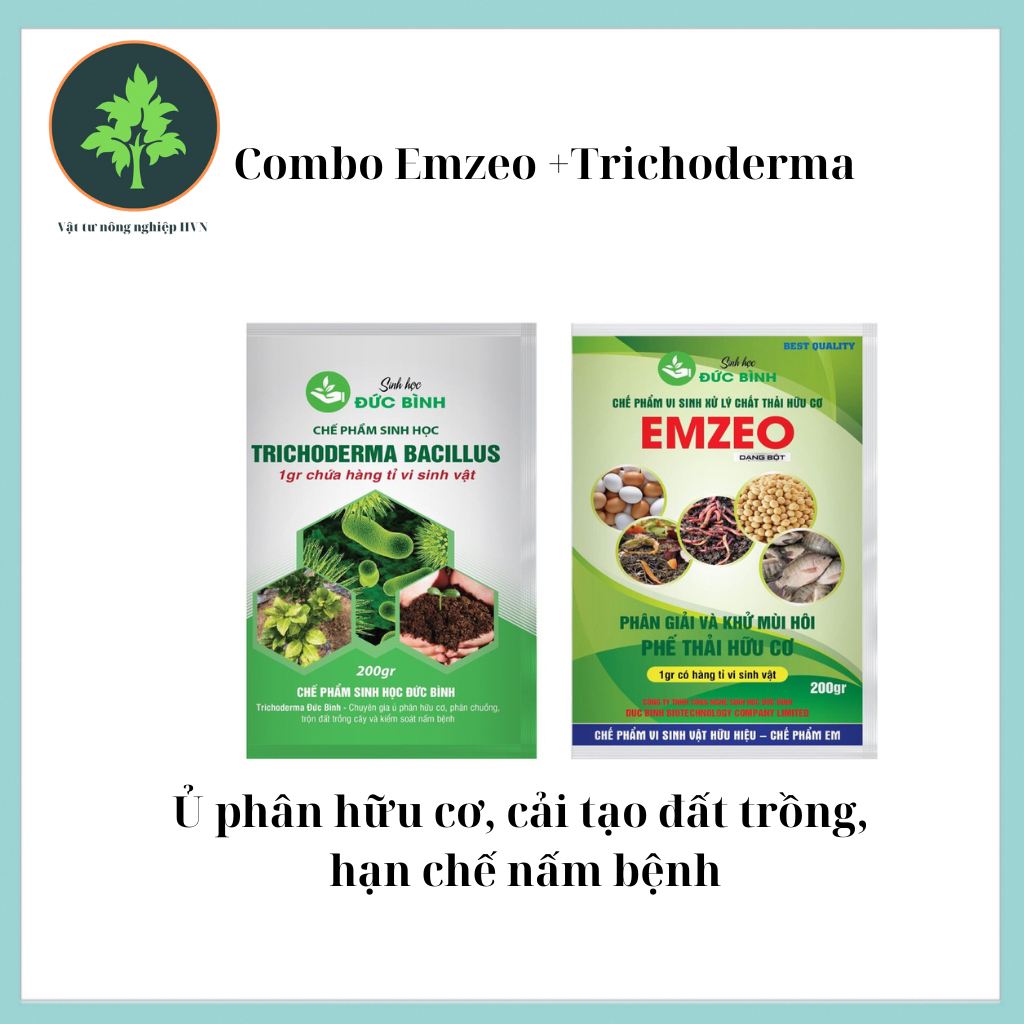 Chế phẩm ủ phân EM, Chế phẩm vi sinh Emzeo, nấm trichoderma, cặp đôi ủ phân chuồng hiệu quả