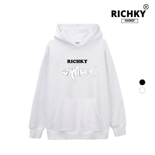 Áo Hoodie Richky Hanoi Premium Nỉ Cá Mập Trắng White Shark