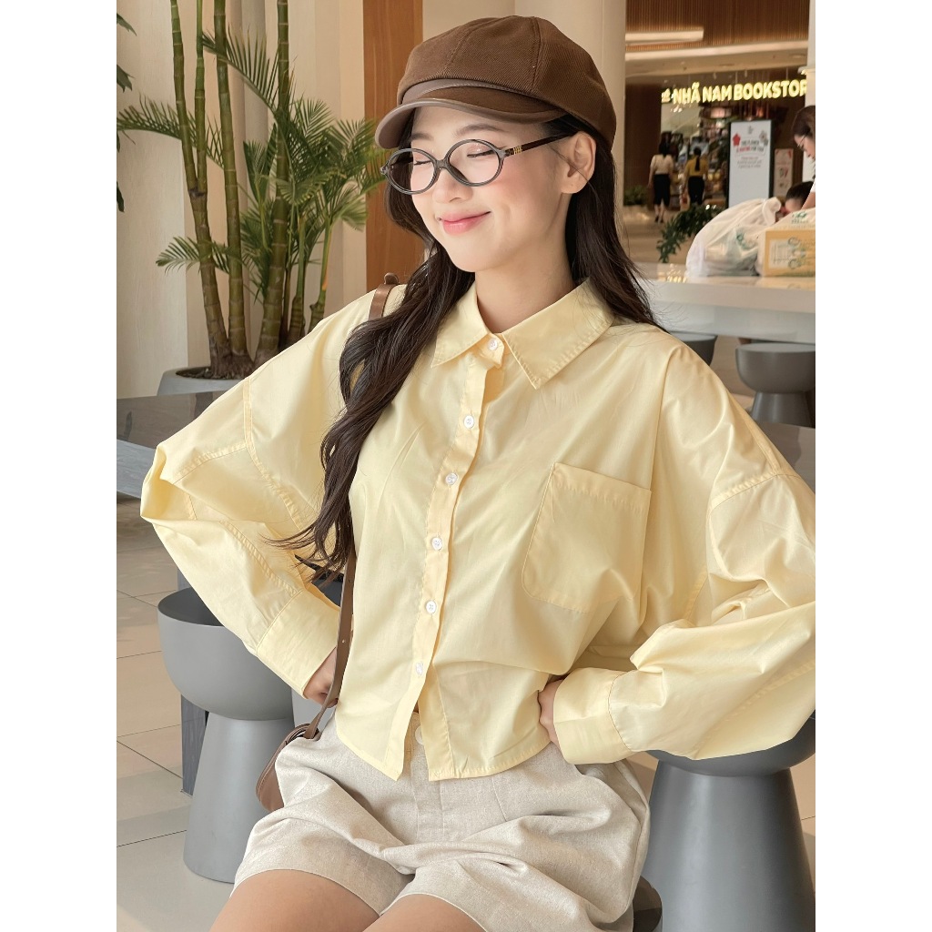 Áo Sơ Mi Croptop Dáng Rộng, Áo Somi Kiểu Dây Buộc Lưng Tay Rộng Chất Vải Thô Nến Miho House | BigBuy360 - bigbuy360.vn