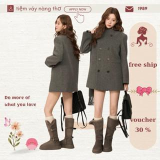 (tiệm vaynangtho -order) Áo khoác dạ dáng vừa chất dạ lông chuân brand