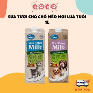 Sữa tươi Úc Pets Own cho chó mèo với Glucosamine hộp 1L - CoCoPets