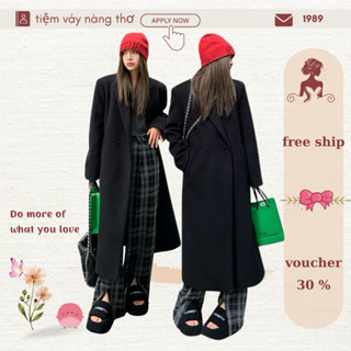 (tiệm vaynangtho -order) Áo khoác dạ lông dáng dài đẹp