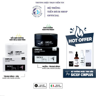 Sáp vuốt tóc nam Cinplus Clay Wax Sicily 1504 Left Trắng / Right Đen 100gr CIN PLUS