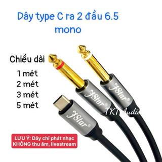 (VIDEO) Dây cáp type C ra 2 đầu 6 ly/6.5mm mono phát nhạc từ điện thoại android, IP 15-16, ipad, laptop ra mixer