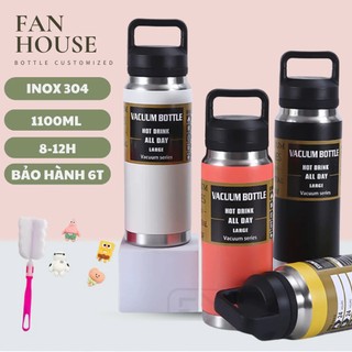  Ly giữ nhiệt cao cấp Titan v2 1100ml cốc nước giữ nhiệt thể thao Fan House bình có ống hút vỏ chống xước 
