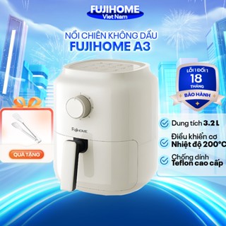 Nồi chiên không dầu mini 3.2 Lít Nhập Khẩu Fujihome A3, nồi chiên cơ 1300W chống dính tự ngắt chính hãng không hơi nước