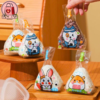  Túi đựng cơm nắm hoạt hình dễ thương  50 - 100 túi tam giác đựng cơm mini tiện lợi 