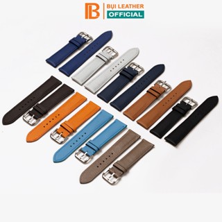 Dây đồng hồ nam da epsom khâu tay thủ công nhiều màu lựa chọn D105A size 18mm - 24mm-Bụi Leather bảo hành 12 tháng