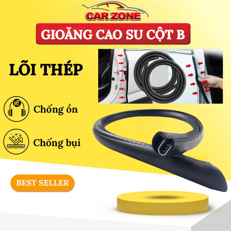 Bộ 2 Sợi Gioăng Cột B Lõi Thép Nẹp Mép Cửa Ô Tô – Tăng Độ Kín Chống Ồn, Chống Rung Lắc, Chống Va Đập Cửa Hiệu Quả
