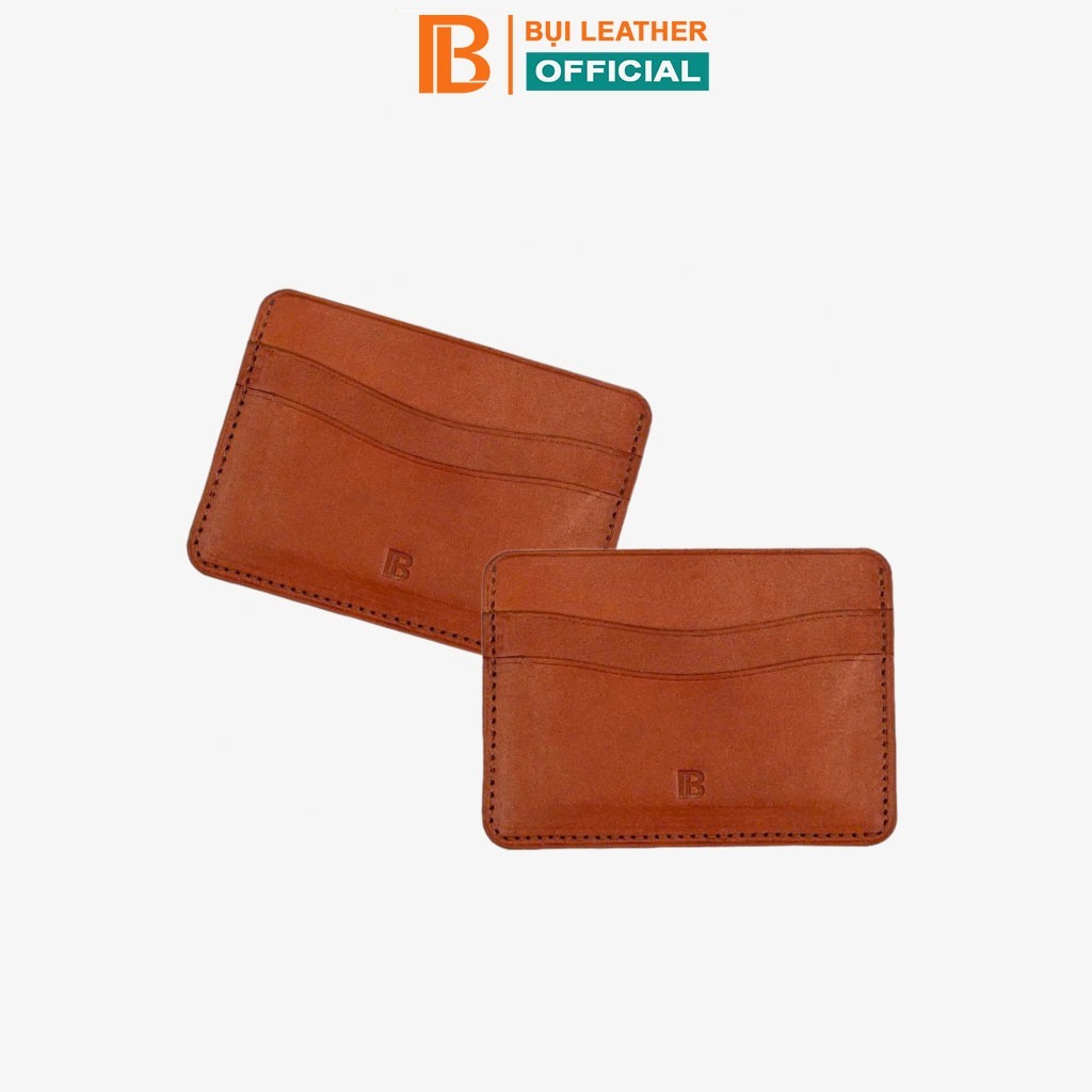 Cardholder pullup V145 da bò mini nam đựng thẻ đựng tiền khâu tay thủ công Bụi Leather