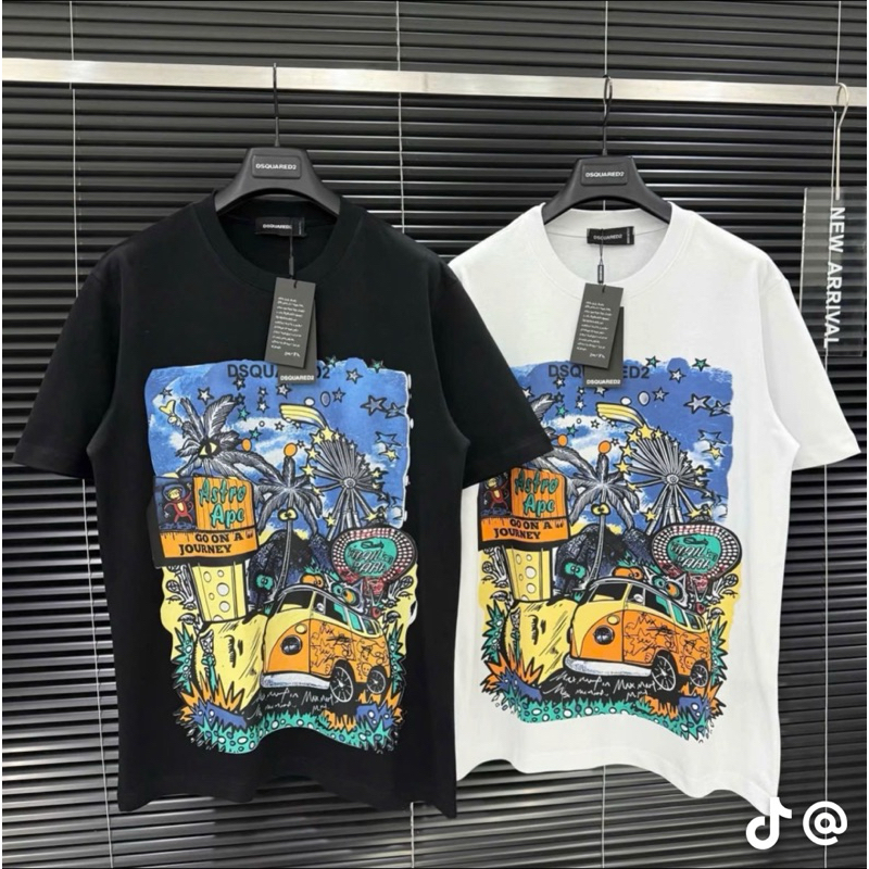 Áo phông Dsquared2 hình cây dừa hàng Siêu Cấp loại 1 chất cotton lạnh 2 chiều thoáng mát
