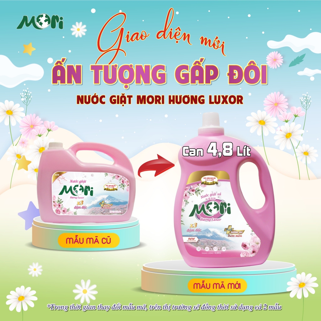 Nước giặt MORI LUXOR siêu đậm đặc | Can 4,8 Lít - 10 Lít | Ai giặt cũng khen sạch và thơm