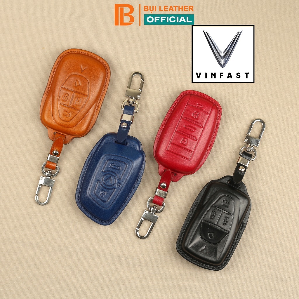 Bao da chìa khóa Vinfast bao khóa handmade khâu tay thủ công dùng cho các loại xe VF3, VF5, VF6, VF7