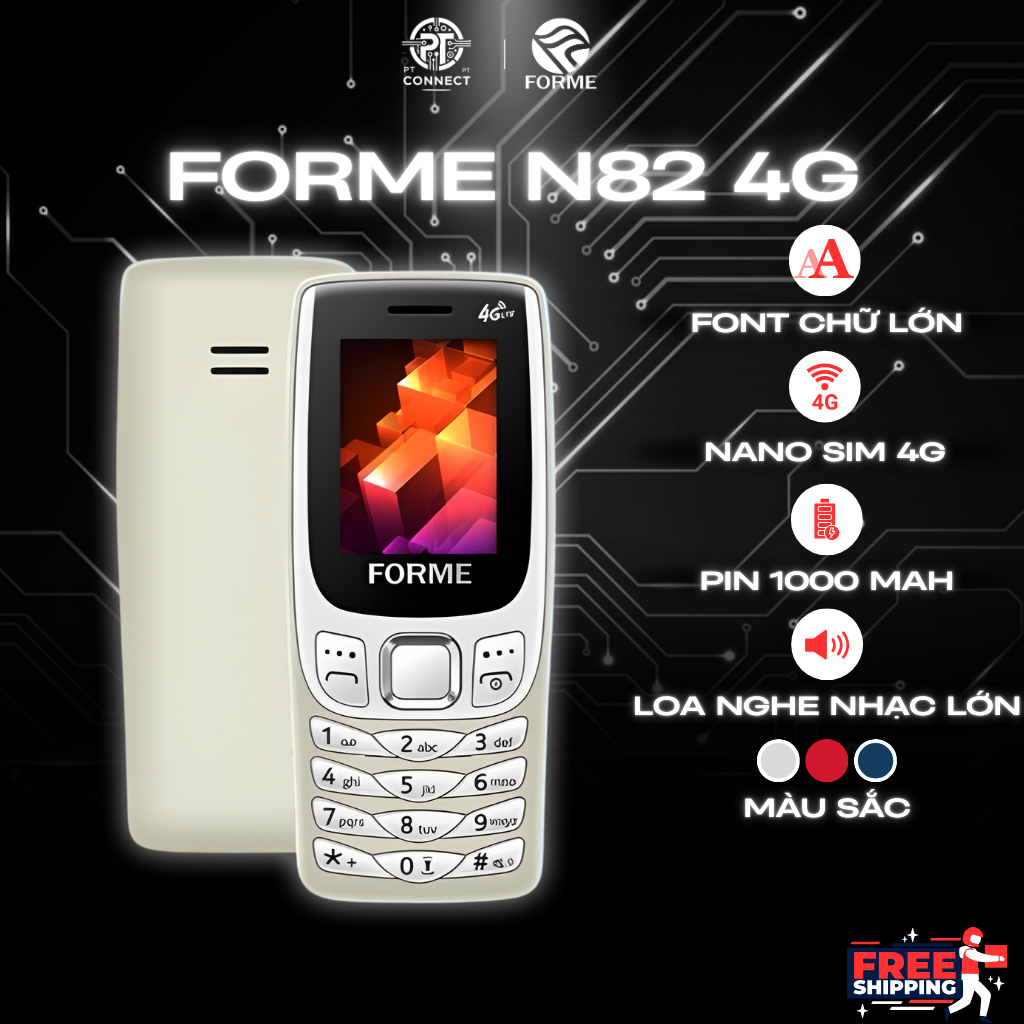 📱 Forme N82 – Dòng điện thoại 4G thân thiện cho người lớn tuổi